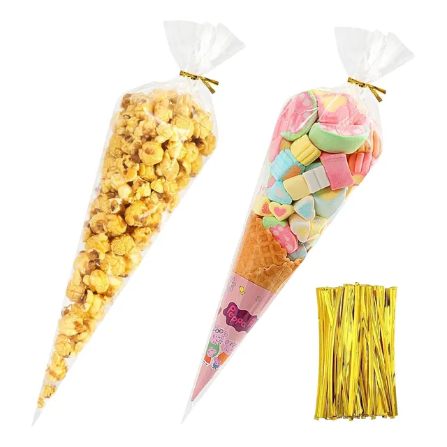 Bolsa Plástica  Cono Ideal Para Sorpresitas Pack 20 Unidades