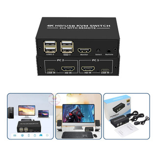 Chaveador Hdmi Kvm Switch 2x1 4k Usb Mouse Teclado 2 Pcs Chaveador Hdmi Kvm Switch 2x1 4k Usb Mouse Teclado 2 Pcs