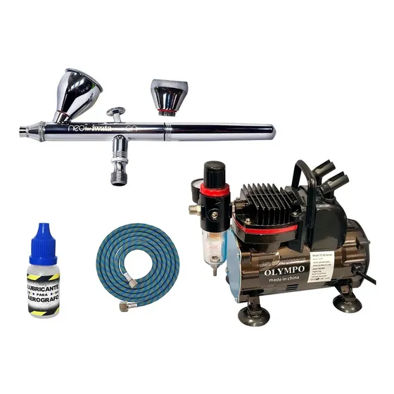 Combo Aerografo Iwata Neo + Compresor Tc-80 + Manguera.