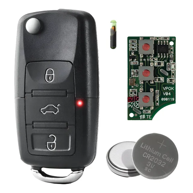 Chave Canivete Vw + Placa Positron Gol G3 G4 + Chip Code
