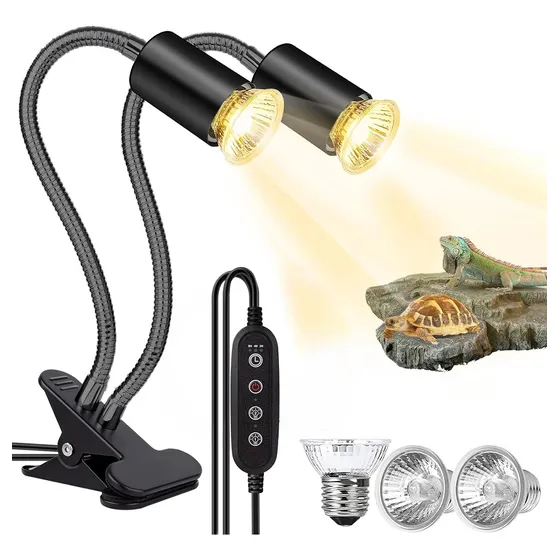 Lámparas De Calor Para Tortuga Reptiles 3 Bombillas Uva+uvb