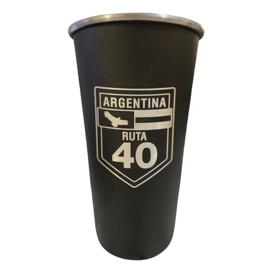 Vaso Jarra Fernetero Grabado Aluminio Ruta 40 Pintado 1 Litr