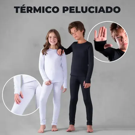 Conjunto Térmico Infantil Quente Calça Blusa Peluciada Frio
