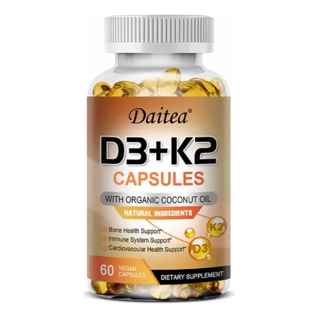 Vitamina 5.000 Ui De D3+k2 200 Mcg Y Aceite De Coco Orgánico