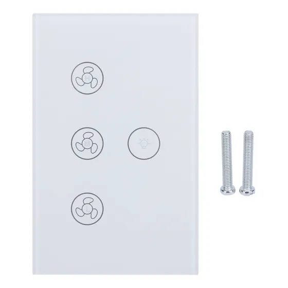 Interruptor Ventilador Luz Tuya Wifi Inteligente 2.4g Color Blanco
