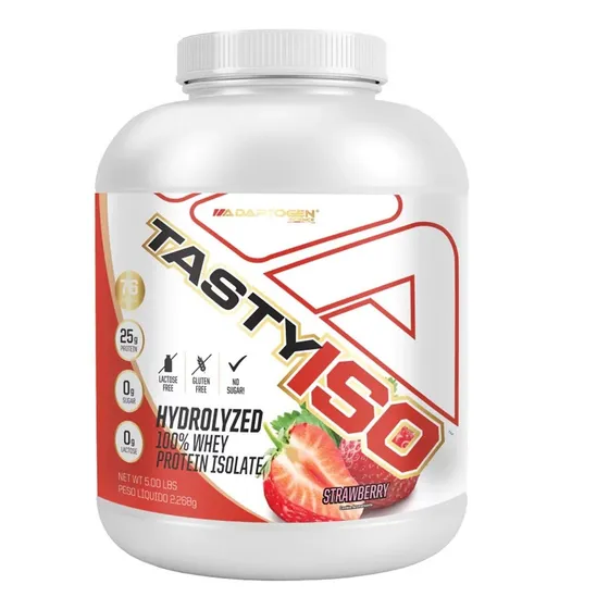 Tasty Iso 2,3kg Adaptogen- 100% Hidrolisado Isolado Importad Sabor Strawberry