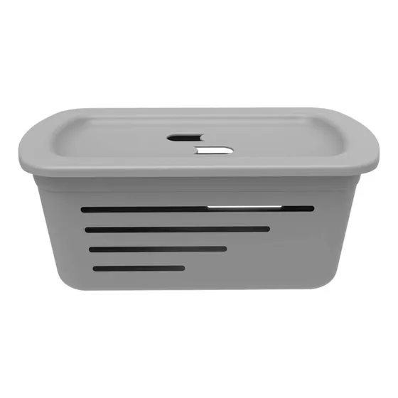 Canasta Organizadora Soprano 5l Gris Con Tapa