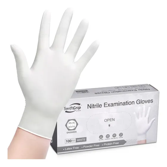 Guantes De Nitrilo Blancos Caja X 100 Diferentes Tallas