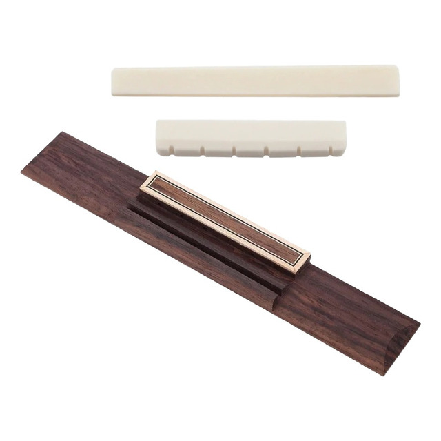 Kit Rastilho E Nut Osso E Cavalete Jacarandá P/ Violão Nylon Kit Rastilho E Nut Osso E Cavalete Jacarandá P/ Violão Nylon
