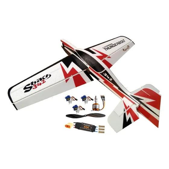 Aeromodelo Elétrico Sbach Perfilado 95cm Horizon aeromodelos entelado Com Eletrônica Cor Vermelho