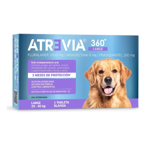 Antipulgas Atrevia 360° 20 A 40 Kg X1 Tableta Color Marrón | Cuotas sin interés