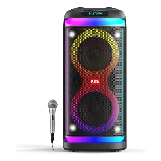 Parlante Bluetooth Karaoke Blik Lightmax6 Color Negro