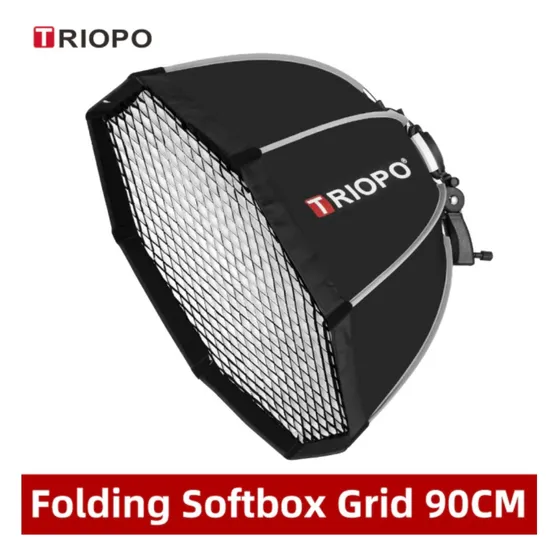 Octabox Triopo Ks2 90cm + Grid E Suporte Flash Speedlight