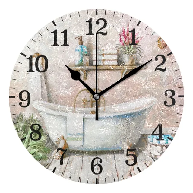 Chifigno Reloj Baño Vintage Silencioso Tictac Para Sala Luz