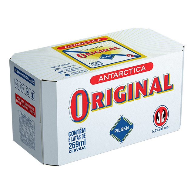 Cerveja Antártica Original. Pilsen Lata 269ml 8 U Cerveja Antártica Original. Pilsen Lata 269ml 8 U