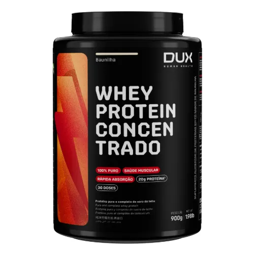 Dux Nutrition Whey Protein Concentrado Pote 900 g Sabor Baunilha