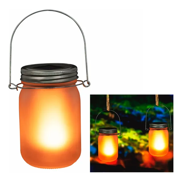 Iluminacion Ambiental De Llama Farol Solar Vintage Colgante