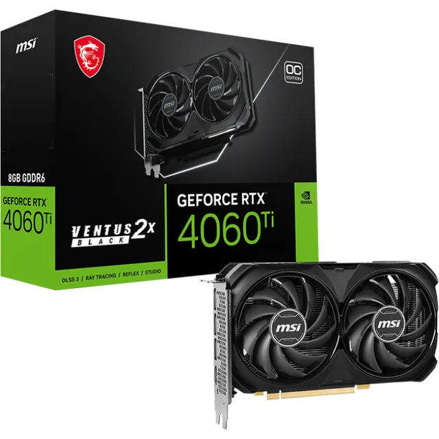Tarjeta Gráfica Msi Geforce Rtx 4060 Ti Ventus 2x Black 8g O