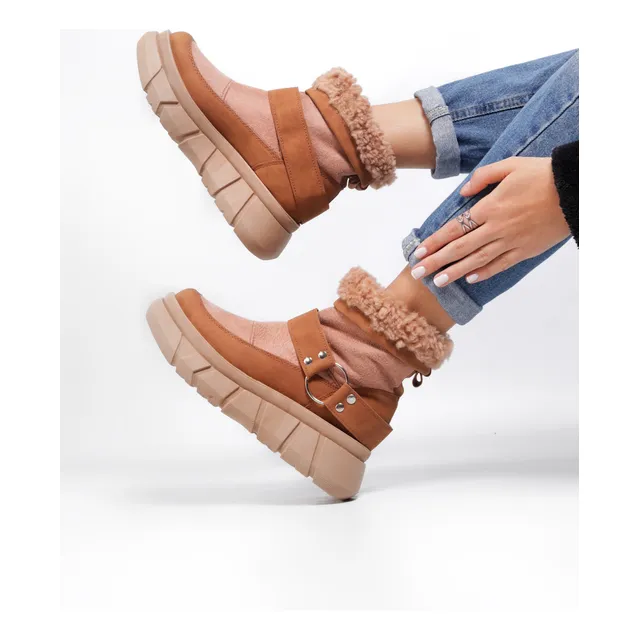 Botas Mujer Botitas Gamuza Cierre Peluche Otoño/invierno 