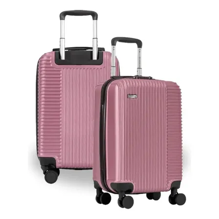 Mala De Viagem Bordo Classy 20 Com Rodas 360° 38 L Sestini Cor Rosa-claro Texturizado