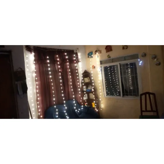 Luces Led Cortina Larga Amarillo Cálido Decorar Fiesta Boda