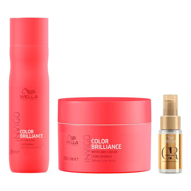 Kit Wella Pro Inv Brilliance Sh 250 + Masc 150 + Oil 30 Kit Wella Pro Inv Brilliance Sh 250 + Masc 150 + Oil 30