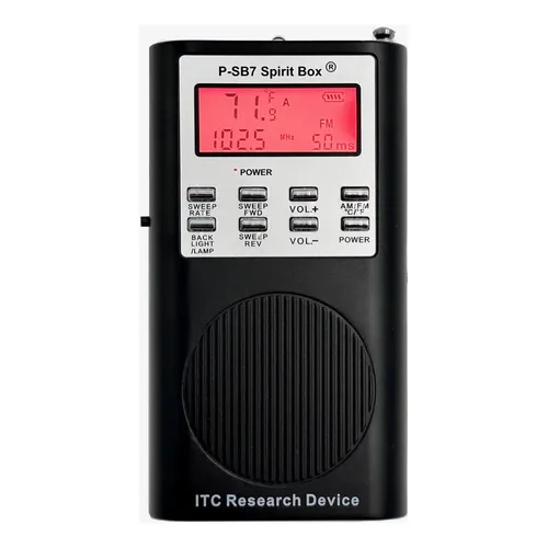 ラジオ・コンポ ITC P-SB7 Spirit Box Spirit Box Paranormal P-sb7 Caça Fantasma Ghoststop Radio Preto