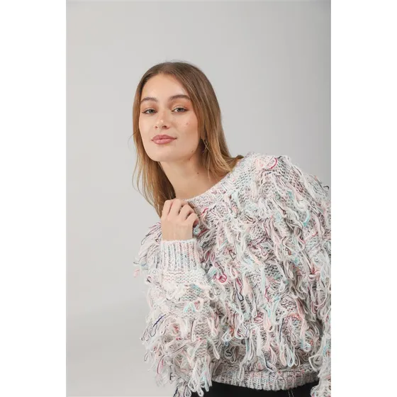 Sweater Premium Malibu Tejido Grueso C/ Flecos Gul74222