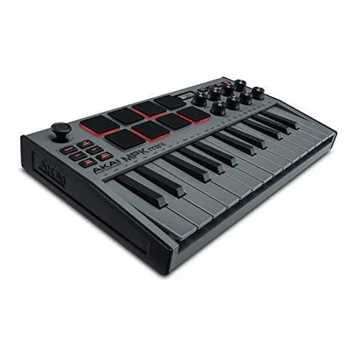 Akai Professional Mpk Mini Mk3 - Controlador De Teclado Mid Color Grey