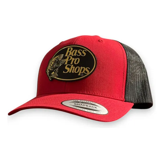 Gorra Trucker Bass Pro Shops Placa Yupoong 6606 Flexfit Rojo/negro Unitalla