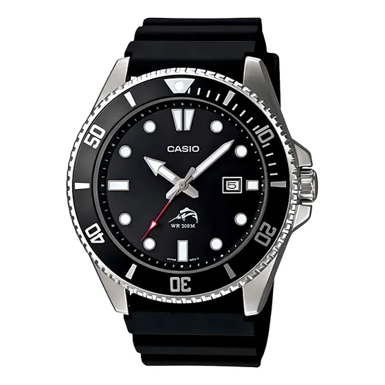 Reloj pulsera Casio MDV-106-1AV con correa de resina color negro - bisel negro/blanco
