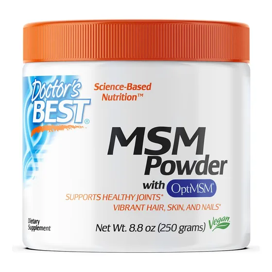 Suplemento Doctor's Best Msm En Polvo 250 G, Sin Ogm, Vegano