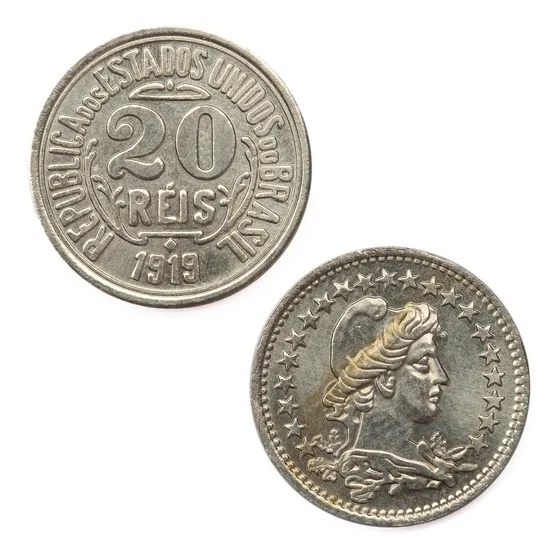 Moeda 20 Réis 1919 - 15,5mm - Cópia