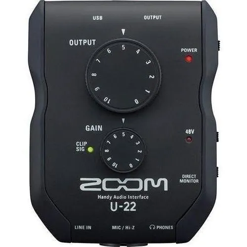 Zoom U-22 Interfaz Portátil Para Grabación Color Negro