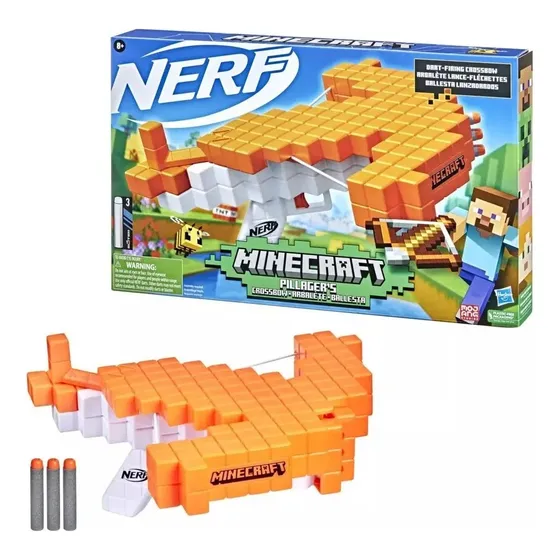 Pistola Lanza Dardos Nerf X Minecraft Pillagers Ballesta 