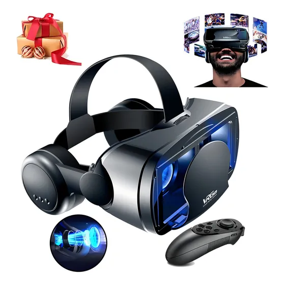 VR Box VRG Auriculares con lentes Pro 3d Vr con controlador incorpo
