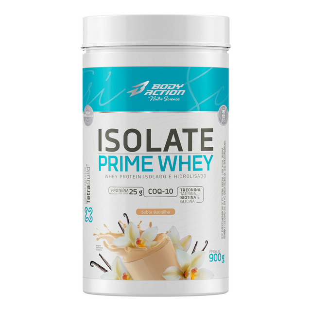 Isolate Prime Whey 900g Sem Lactose - Isolada Bodyaction Sabor Baunilha