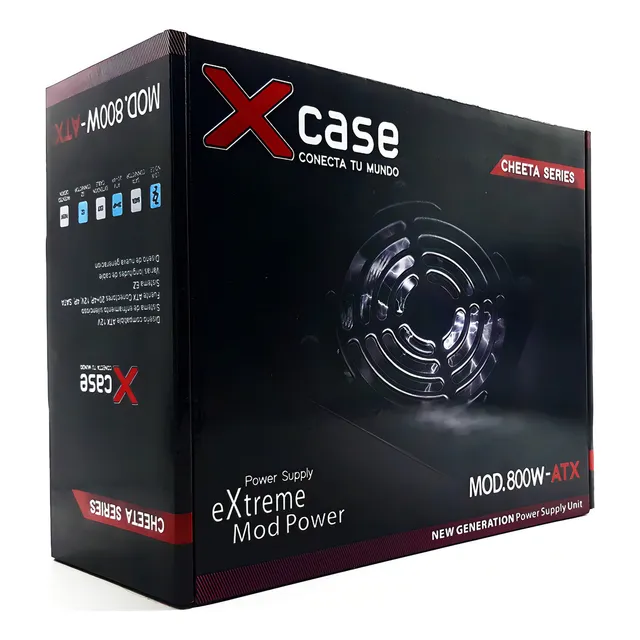 Fuente de poder para PC Xcase FUE80002 800W rojo