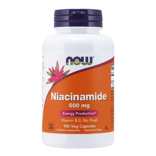 Now Foods Niacinamida (b-3) 500 Mg 100capsulas Veganas Sabor Sin Sabor