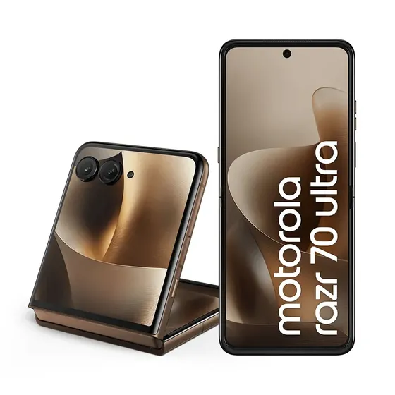 Smartphone Motorola Razr 70 Ultra 5g, 512 GB y 24 GB (12 GB de RAM+12 GB de Ram Boost), Snapdragon 8 Elite, pantalla interna 7 y externa 4, Extreme Amoled, cámara de 50 MP, Ip48, madera