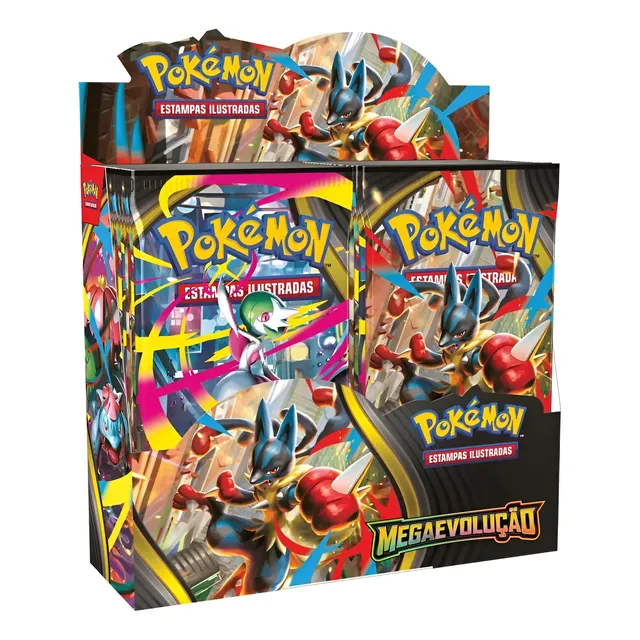 Box de Cartas Pokémon Mega Evolução TCG com 36 Boosters em Português