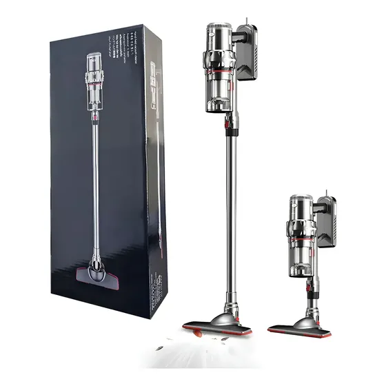 Aspiradora Vertical Cable Filtro 15000kpa Soporte Pared Gris