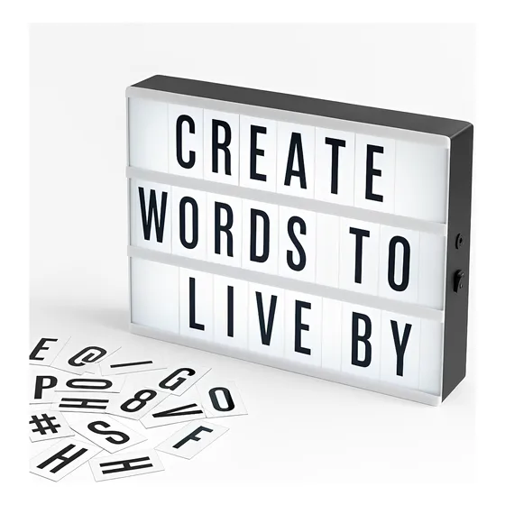 Letreiro Neon Led Personalizado Light Box C/ 96 Letras Usb