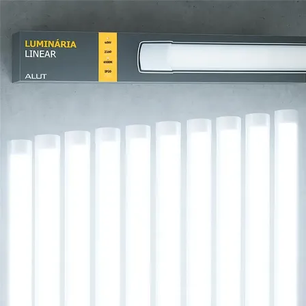 Kit 10 Luminaria Led Linear 40w 6500k 110v/220v Branco Alut 127/220v Branco Cinza