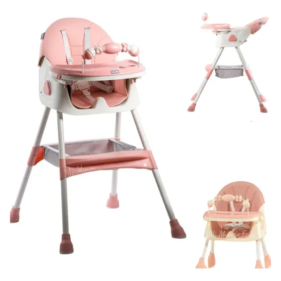 Silla De Comer Estilo Vintage Infantil Con Cinturón De Lujo Color Rosado Verde Gris Azul Silla Infanti