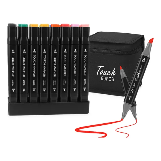 Marcadores Doble Punta Kendra Touch X 80 Colores