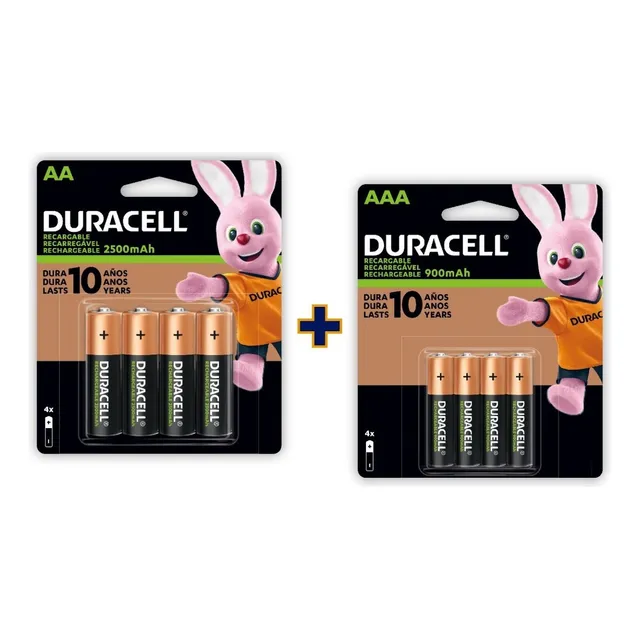 Pilas Recargables Duracell 4 Aa 2500mah + 4 Aaa 900mah
