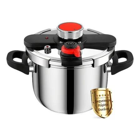 Panela De Pressão Em Aço Inoxidável Com Três Configurações 6l Inox