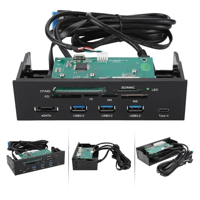 5.25 Usb 3.0 Smart Interno Lector De Tarjetas Pc Panel Front