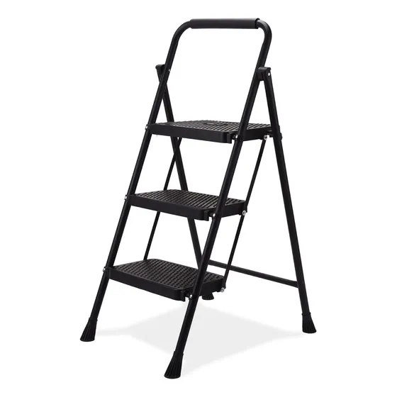 Escalera De 3 Escalones, Taburete Plegable Ligero Con Pedal 